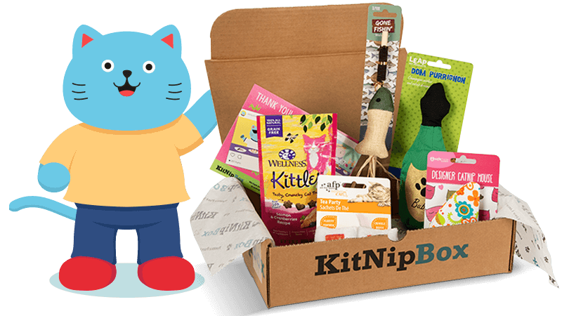 Catnip Addict Cat Gift Box - Includes Catnip Sack, Treats, And Catnip Mice Toys For Kittens & Cats