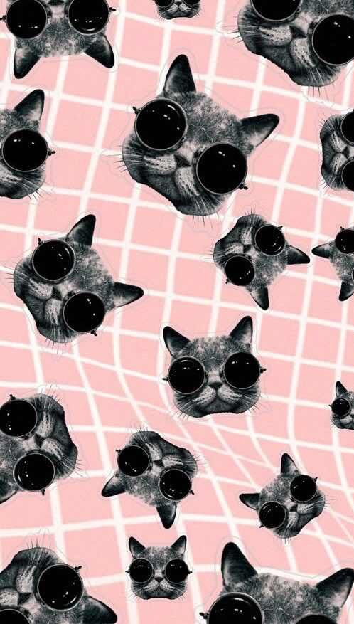 Trippy Cat-Themed Phone Wallpaper